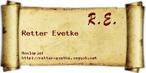 Retter Evetke névjegykártya